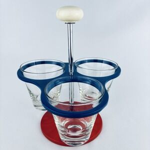 Vintage MCM Kromex Regatta Carousel condiment/Sides Server 3-Part Retro